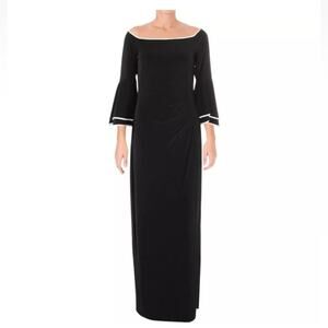 Lauren Ralph Lauren Black and White Long Cocktail Formal Dress Size 2